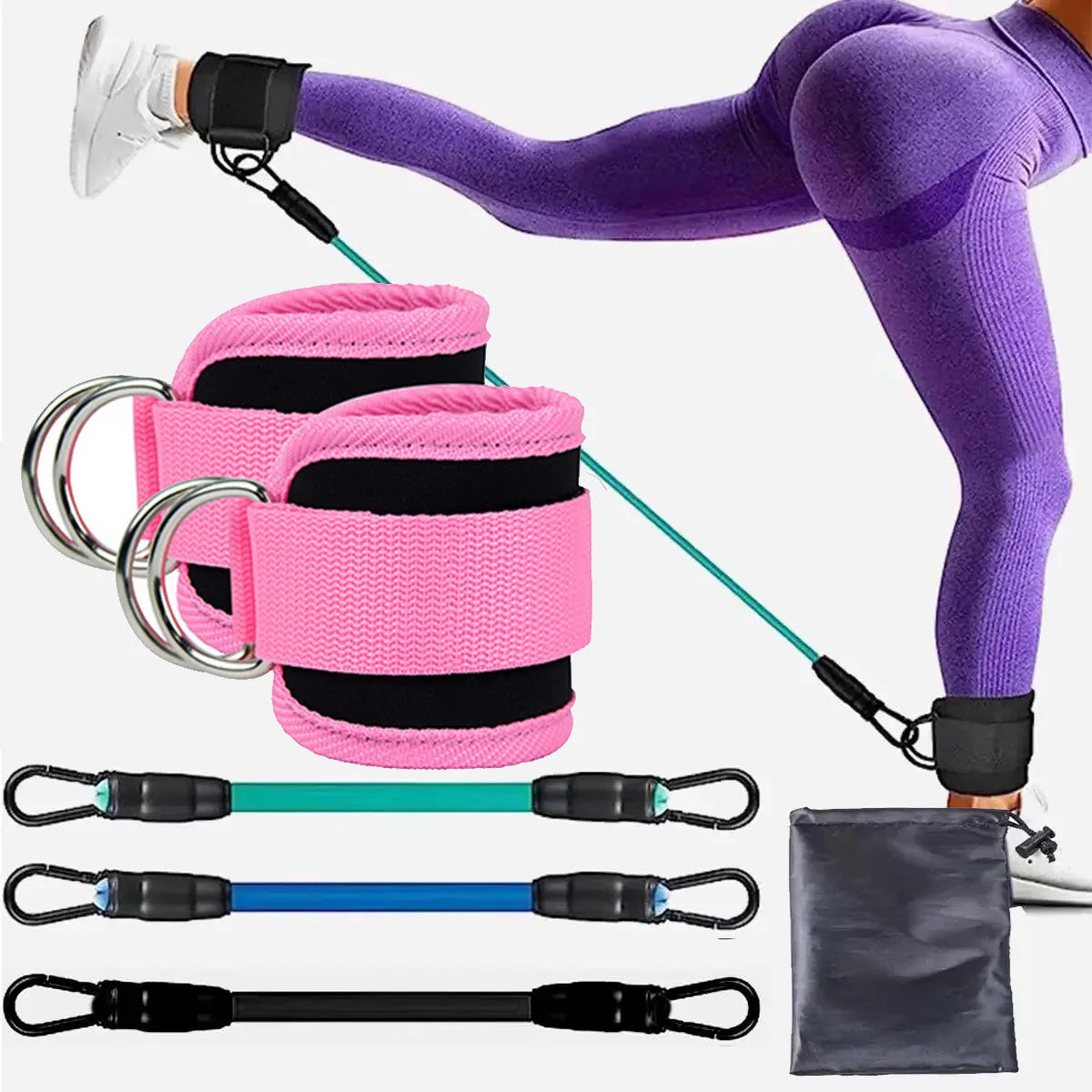 Resistance Bands Set Ankle Straps Adjustable Foot Support Padded Cuff Ankle Weight Leg Training Brace Yoga Sport Gym Equipment