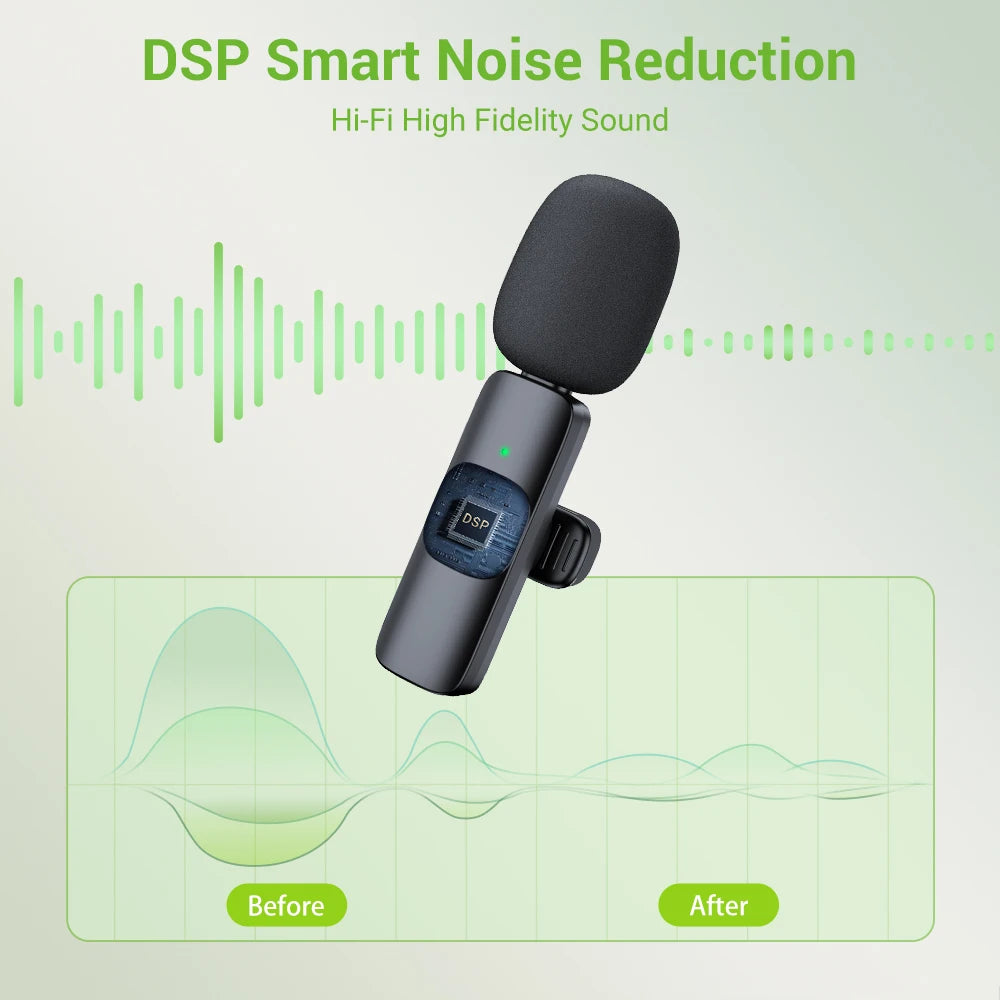 2.4G Wireless Lavalier Microphone – Portable Mini Mic for iPhone, Android, Live Streaming & Gaming