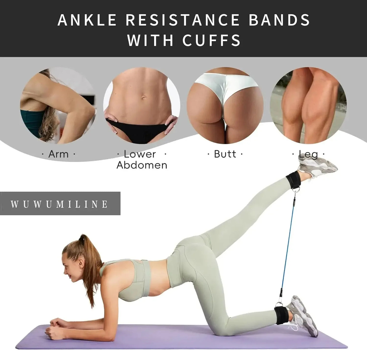 Resistance Bands Set Ankle Straps Adjustable Foot Support Padded Cuff Ankle Weight Leg Training Brace Yoga Sport Gym Equipment