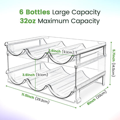 Water Bottle Organizer for Cabinet – Stackable 2-Pack Storage Rack