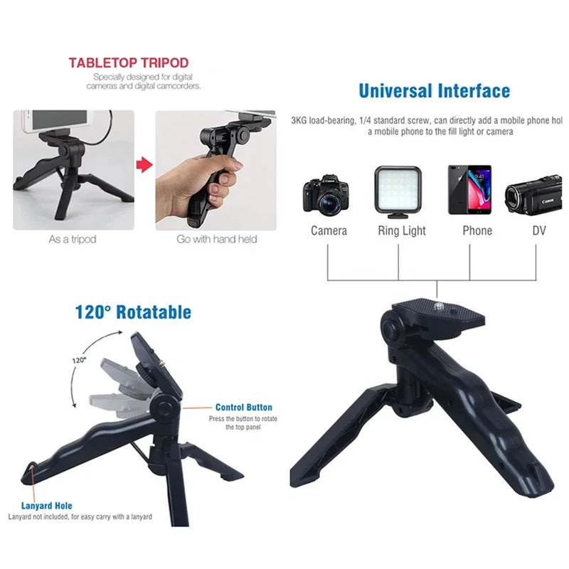 Smartphone Vlogging Kit – Tripod, Mini Microphone, LED Fill Light & Portable Stabilizer for Content Creators