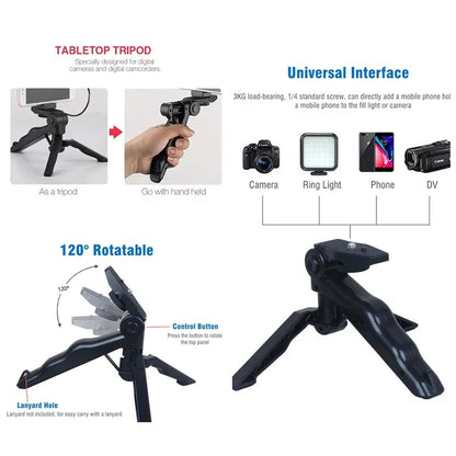 Smartphone Vlogging Kit – Tripod, Mini Microphone, LED Fill Light & Portable Stabilizer for Content Creators